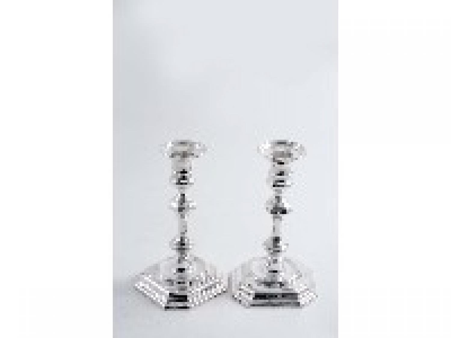 Pair of silver candle sticks