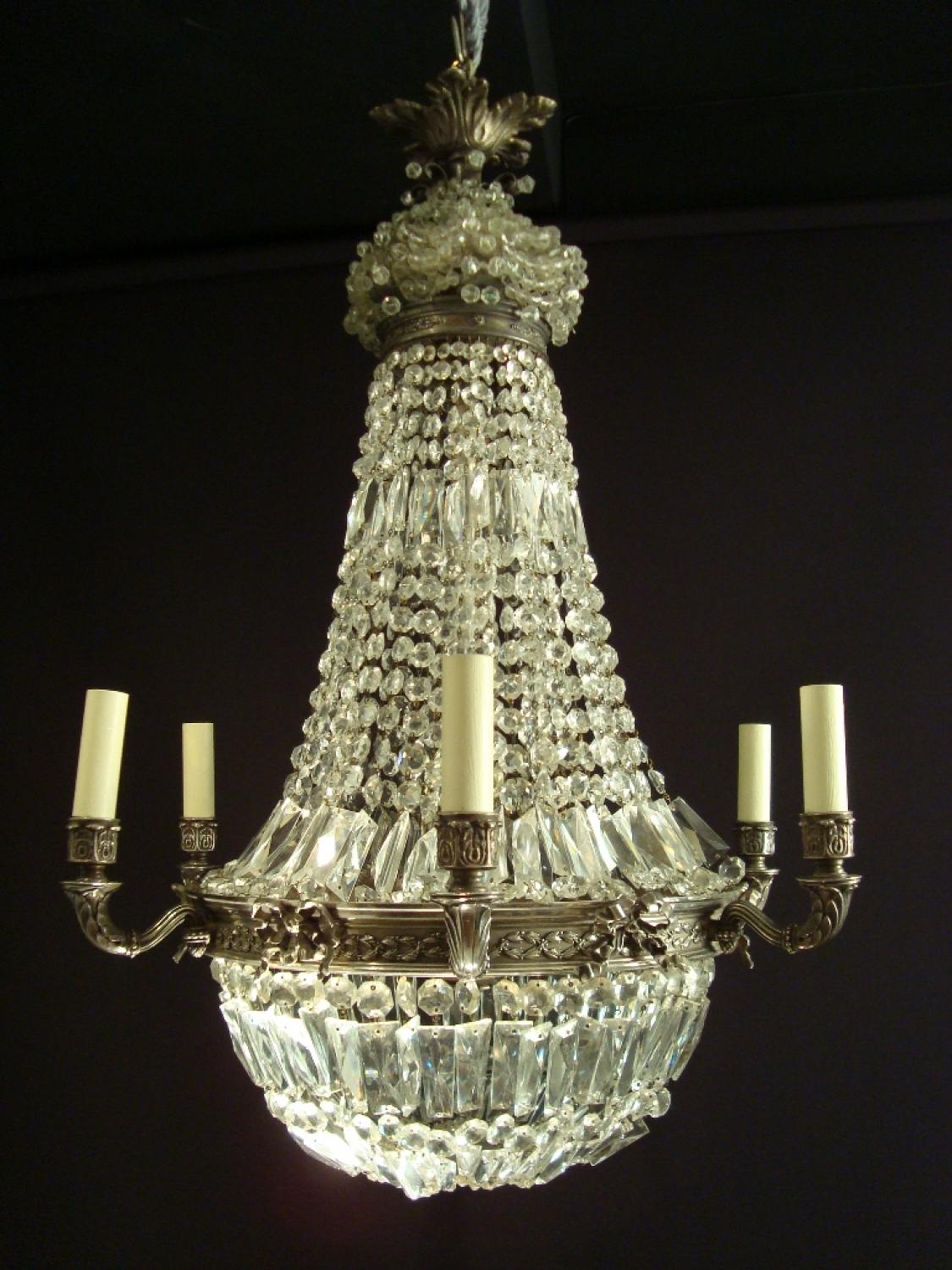 A Victorian waterfall chandelier