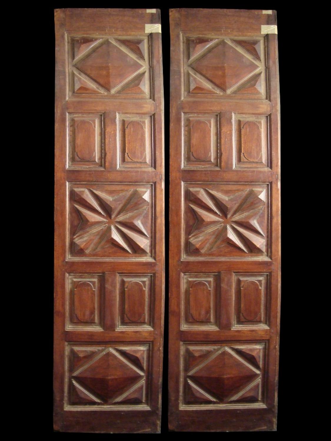 A pair of 18th Century Spanish walnut doors