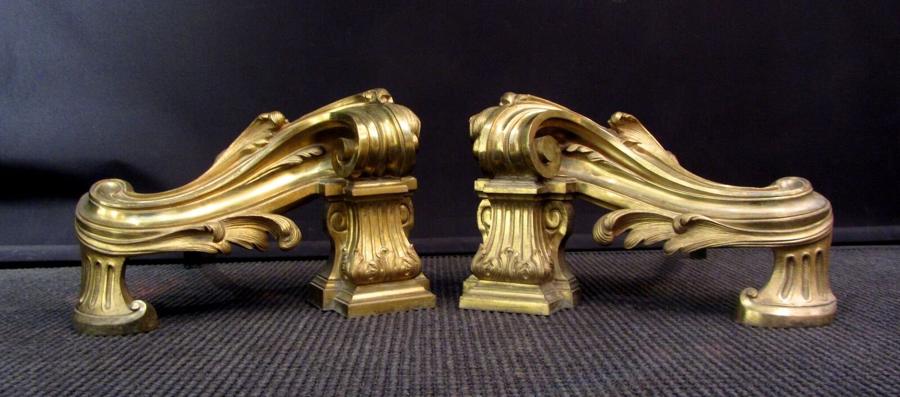 Pair of Louis XV style firedogs