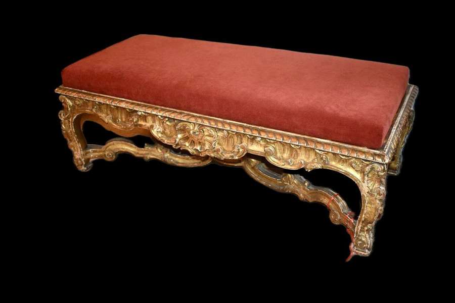 Circa 1840-1850 Louis Philippe I French Hand-Carved Water Gilded Long