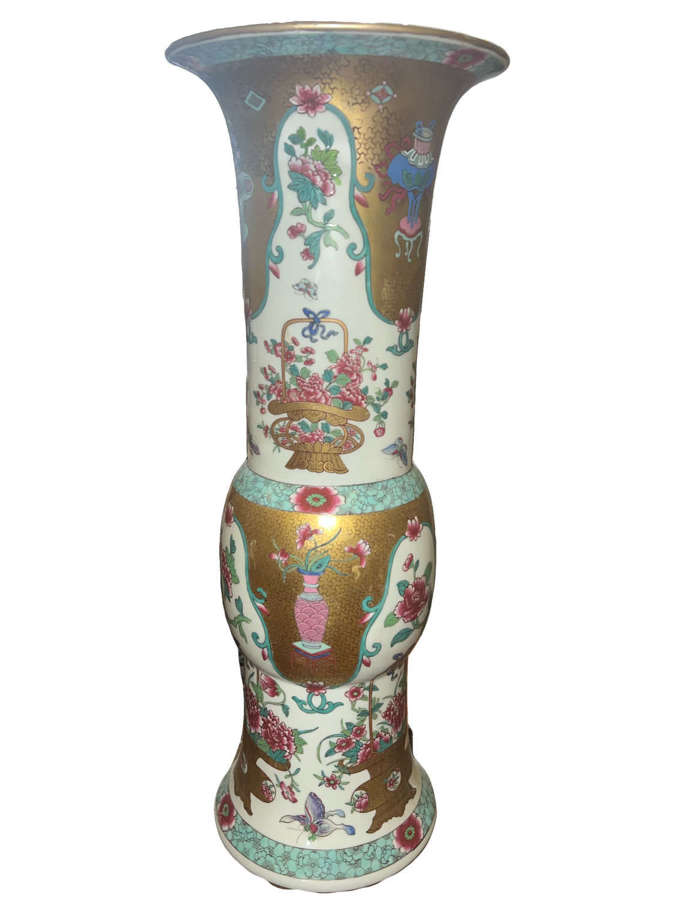 A Chinese Slender Fluted Vase