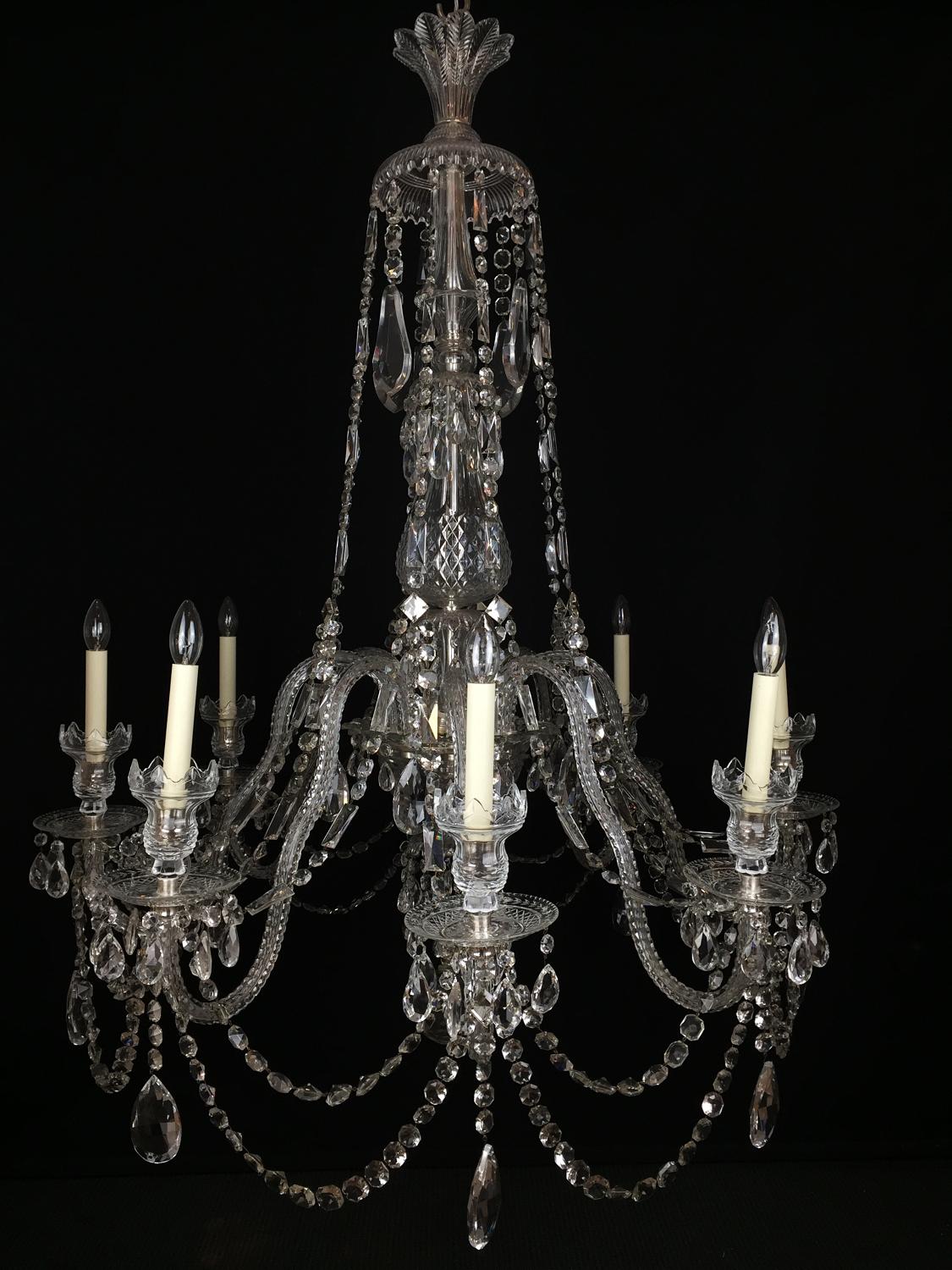 A Large Scale English Perry Cut Chandelier