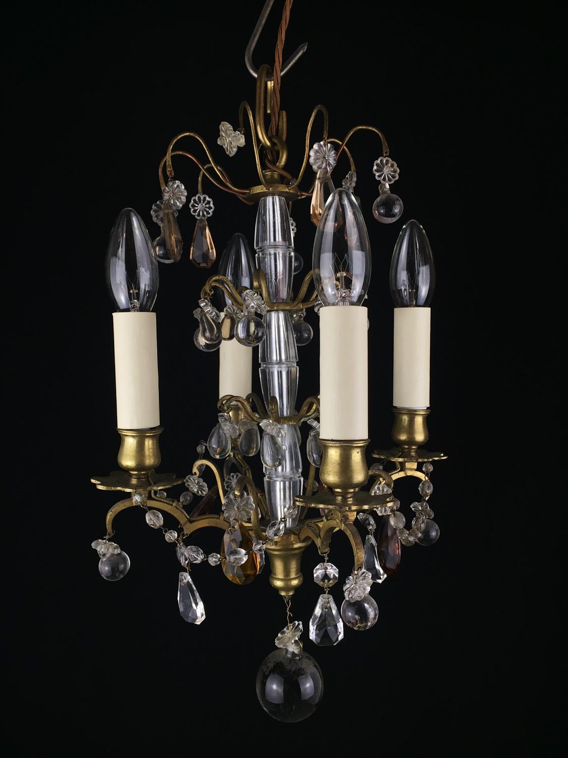 A small four light chandelier