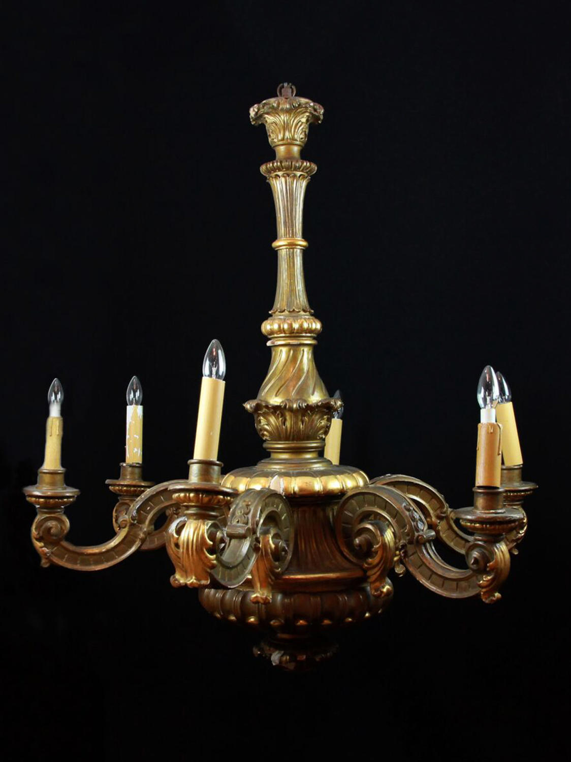 A Large Carved French Chandelier