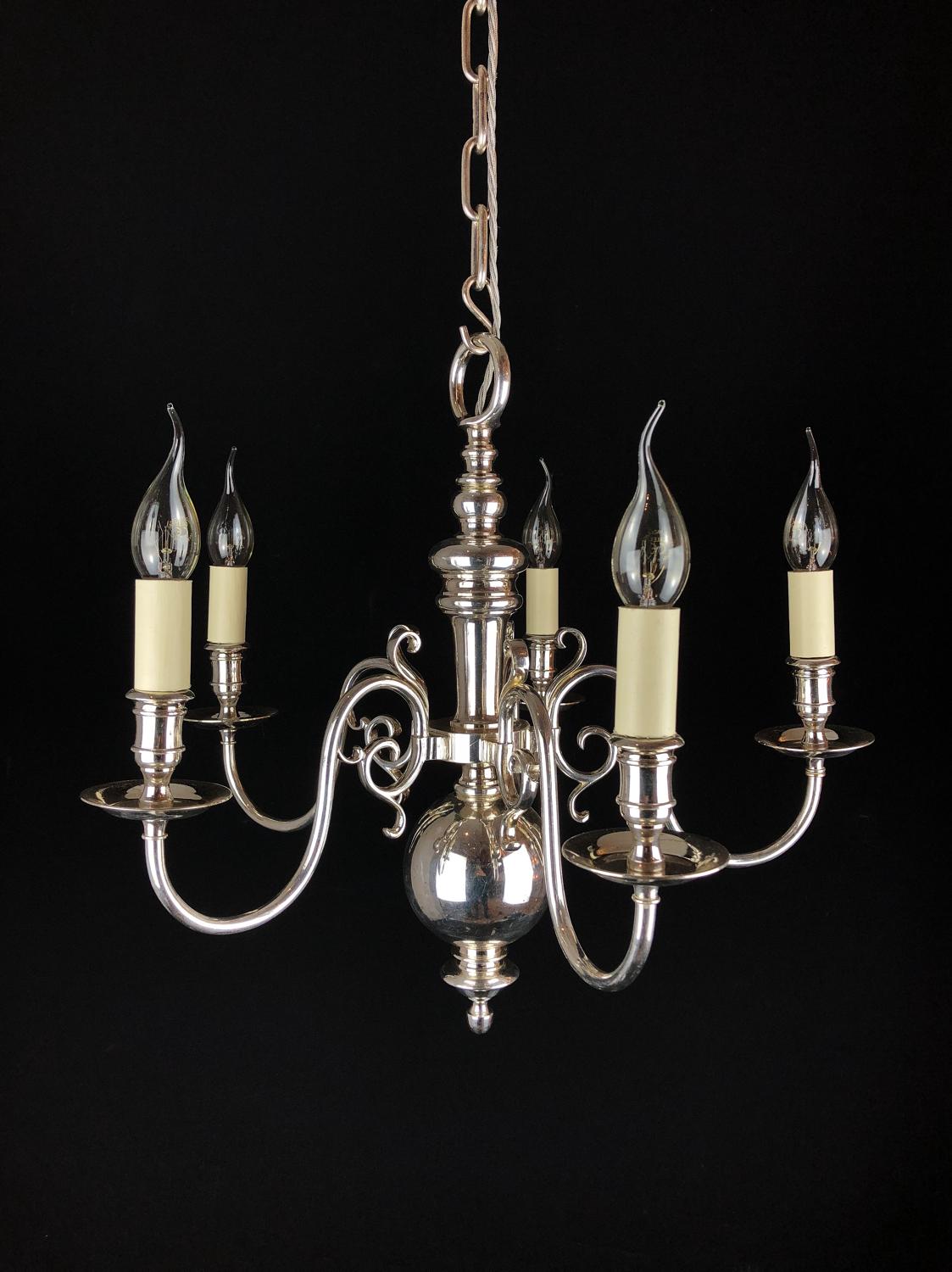 A silvered Dutch style chandelier