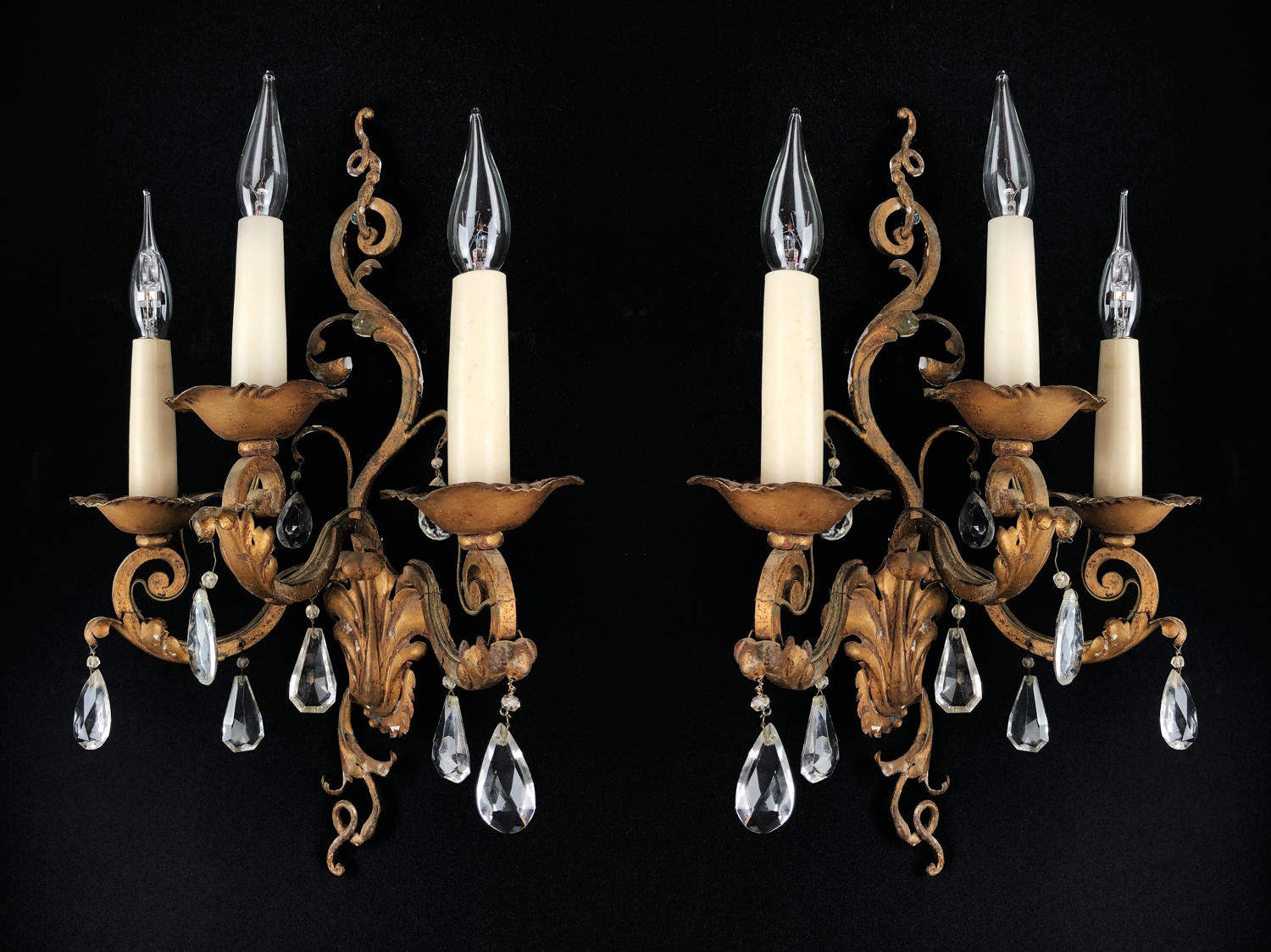 A pair of Louis XV style wall sconces