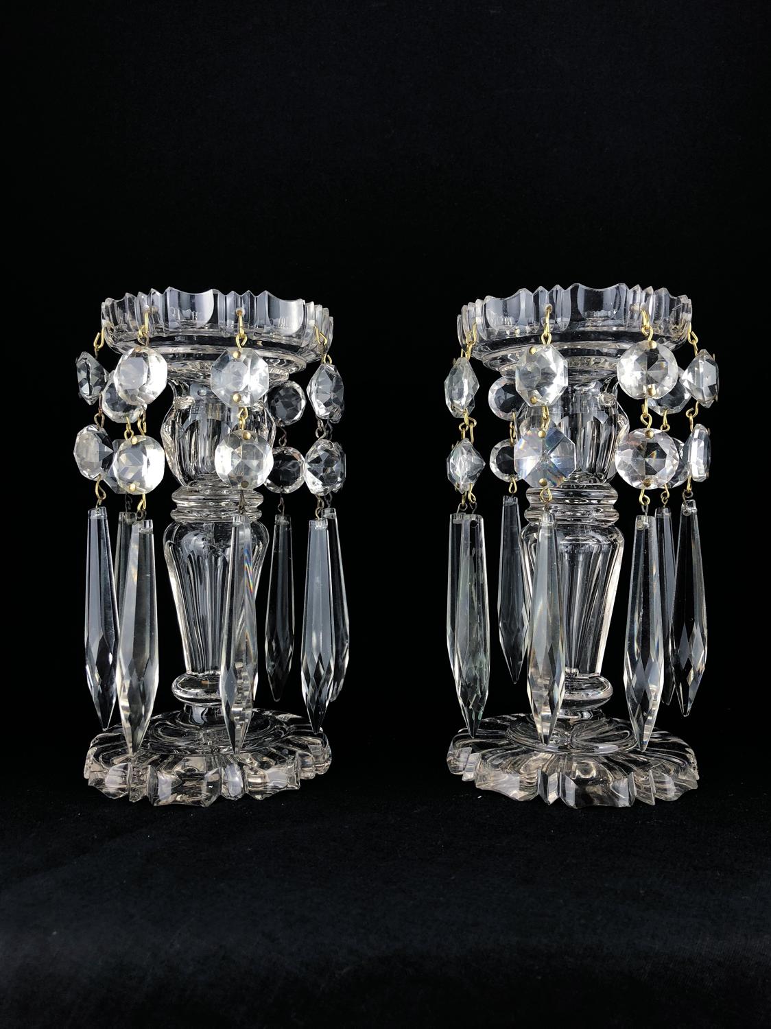 A pair of cut crystal Lustres
