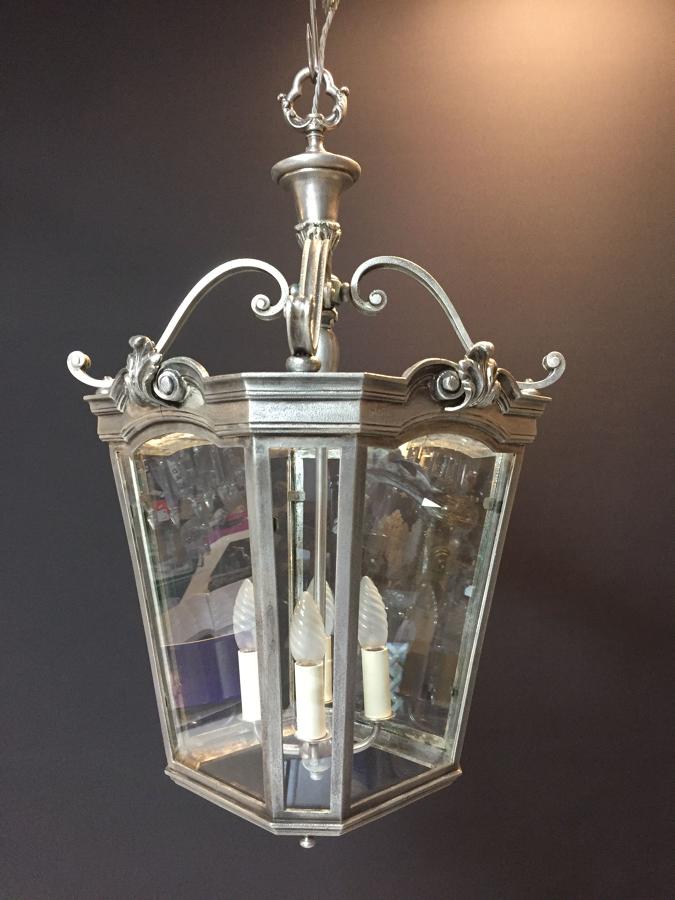 A Georgian Style Silvered Bronze hall lantern