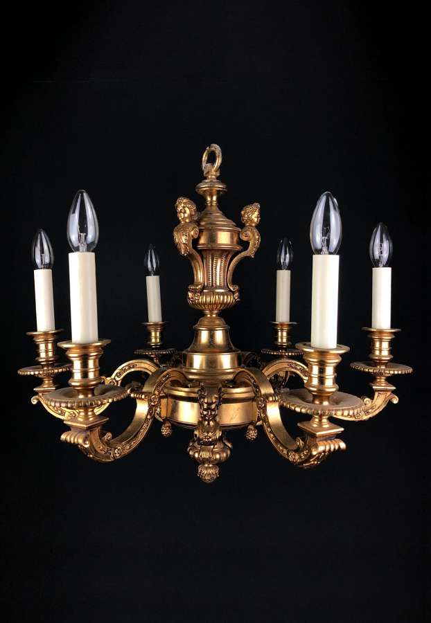 A chandelier in the style of Andre Charles Boulle