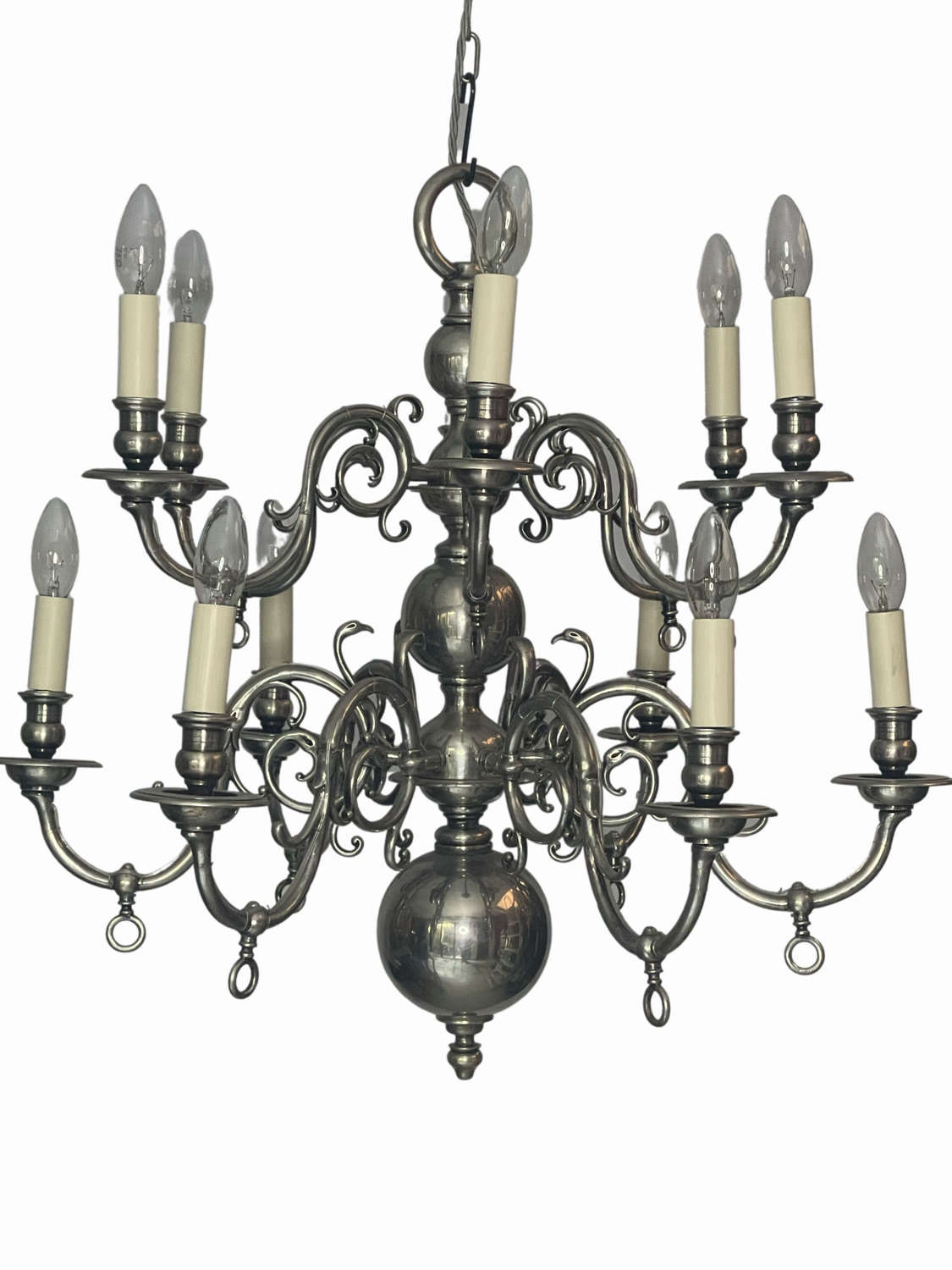 A two tiered Dutch style chandelier