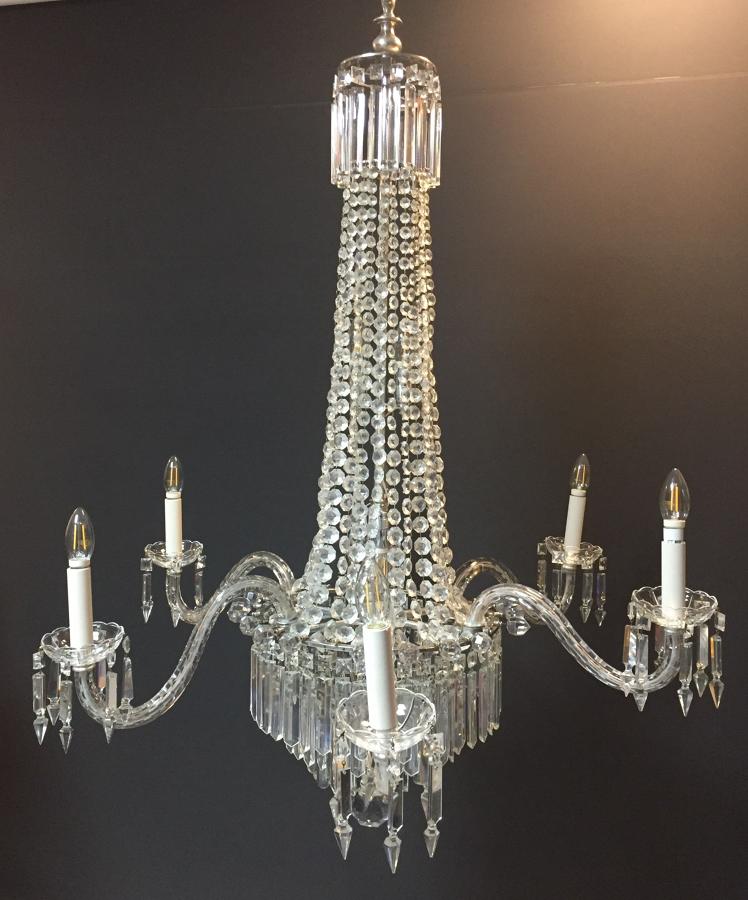 A 19th century tent and waterfall chandelier