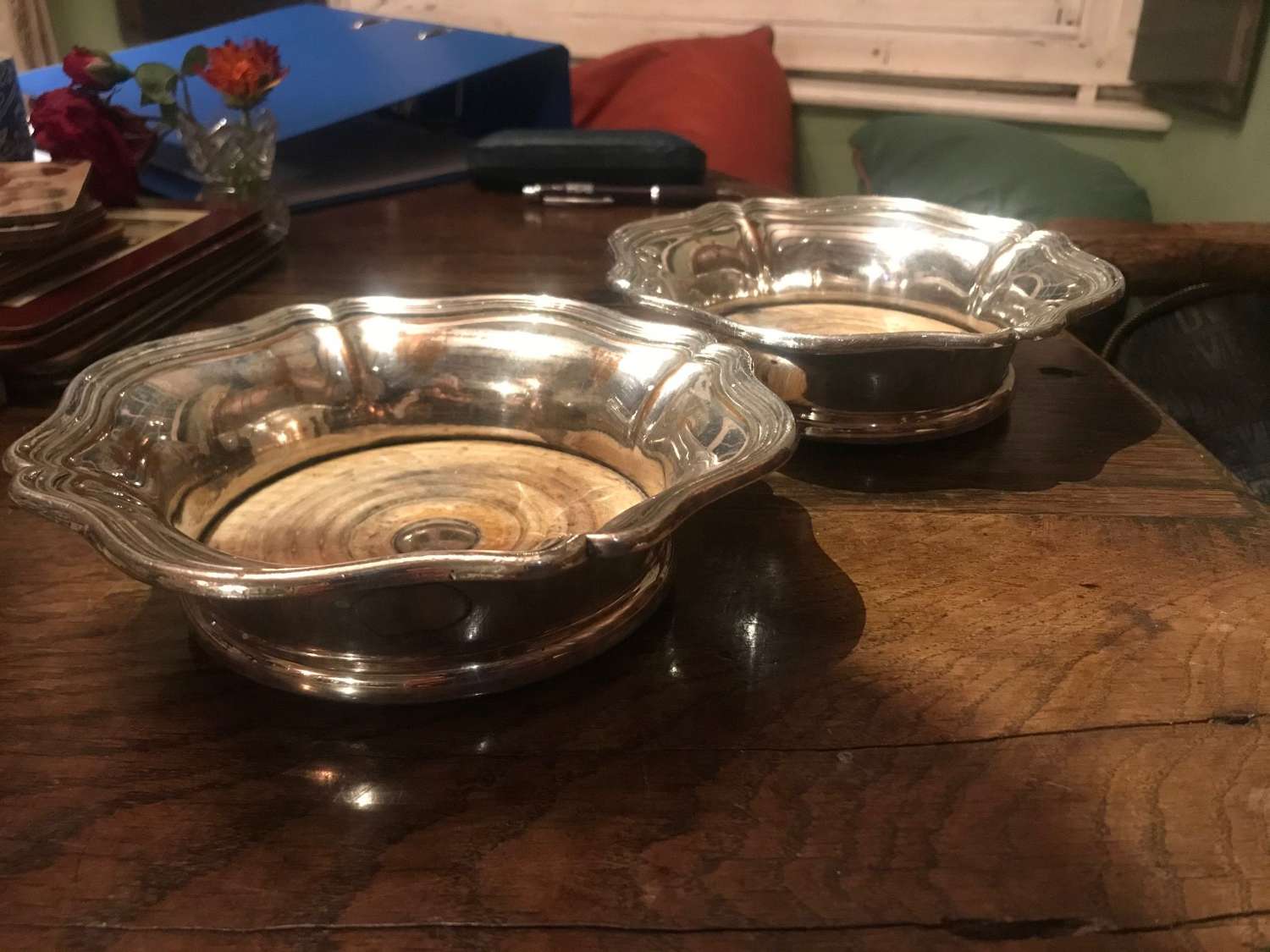 Pair of early 19  Century Silver plate bases