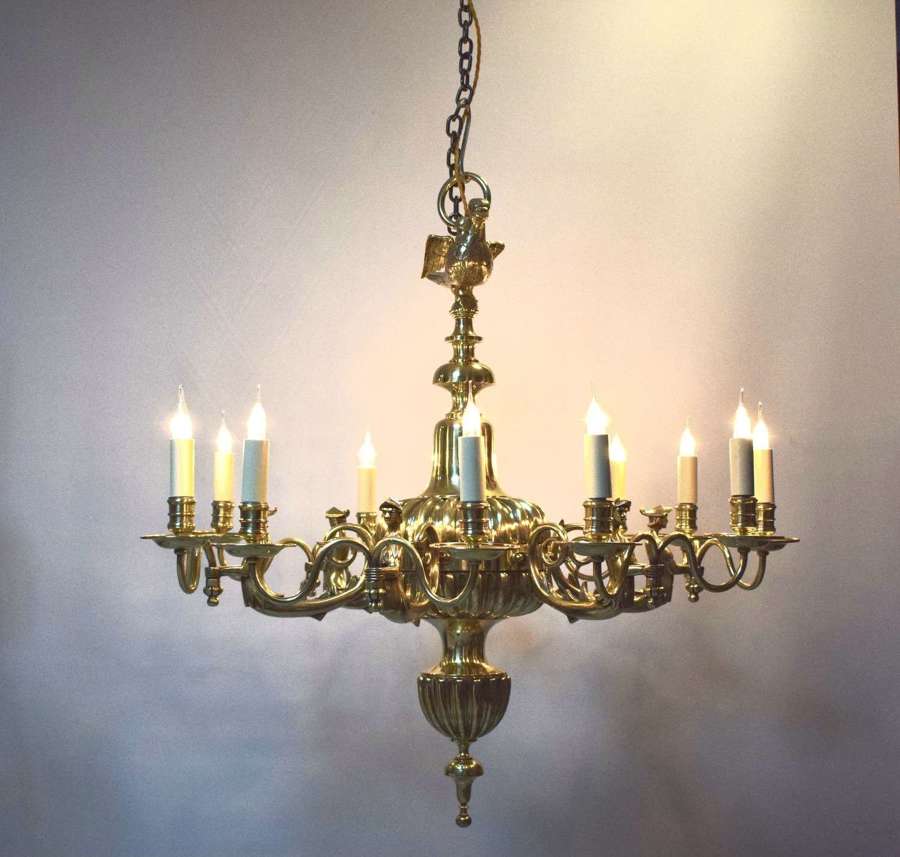 Robin hood. A fine Dutch brass chandelier