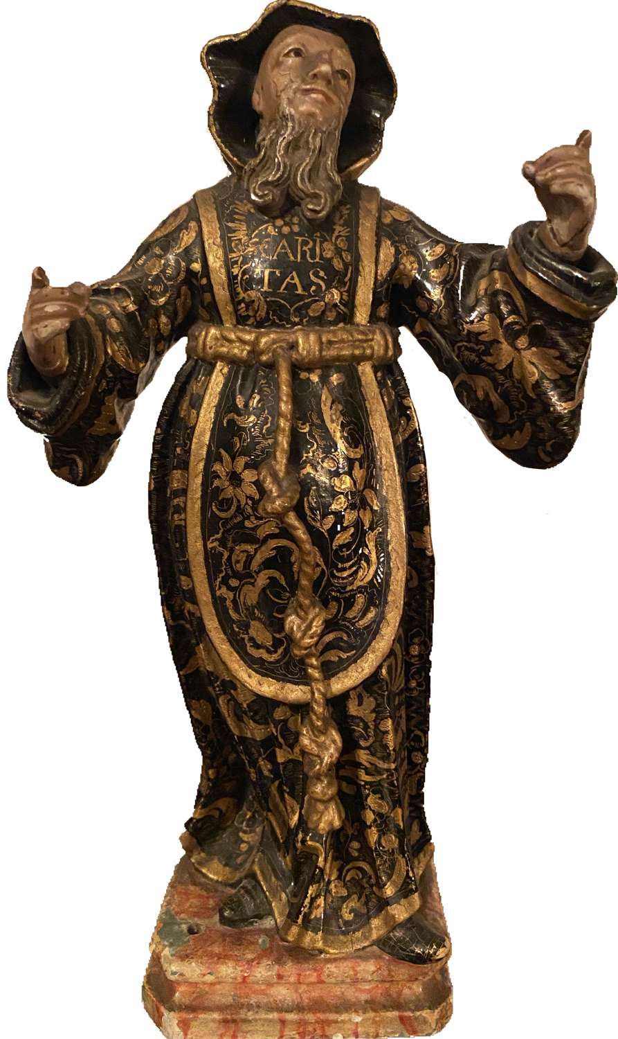 A polychrome figure of St Anthon