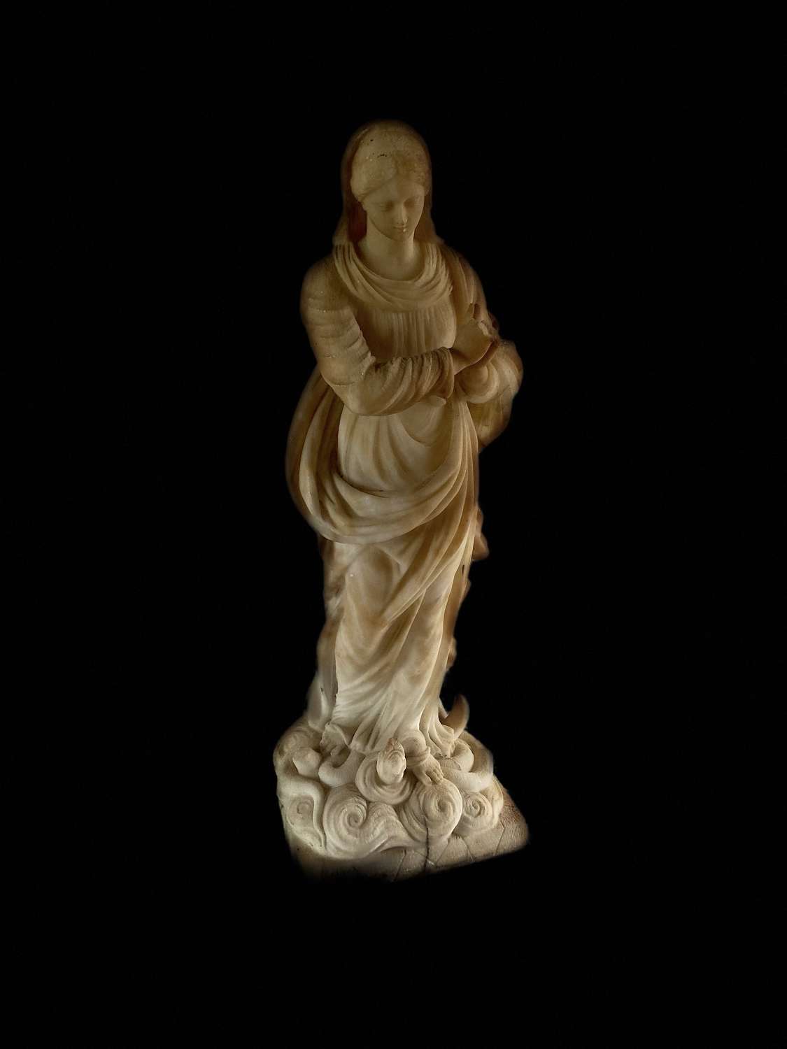 Early 19th century Alabaster figure of the virgin Mary