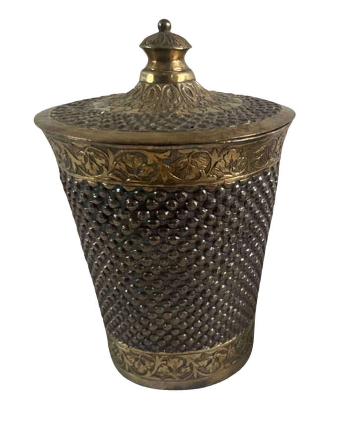 Indian Silver beaker with lid