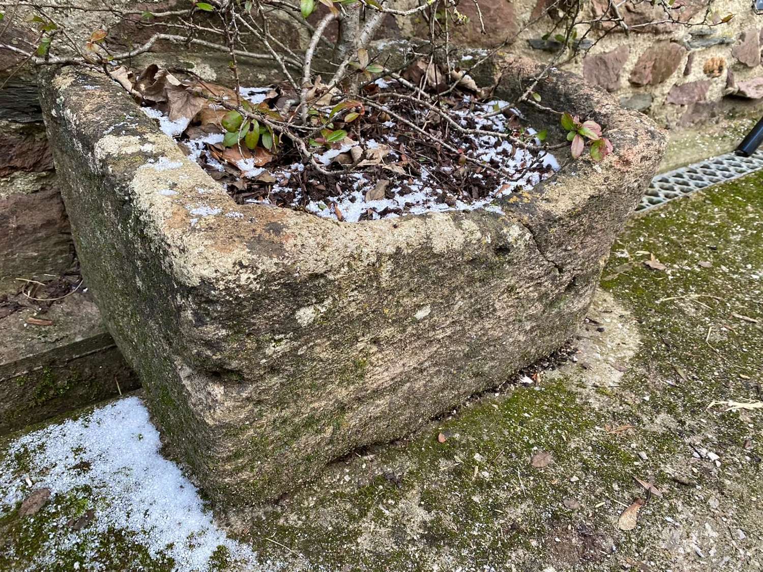 A small stone trough