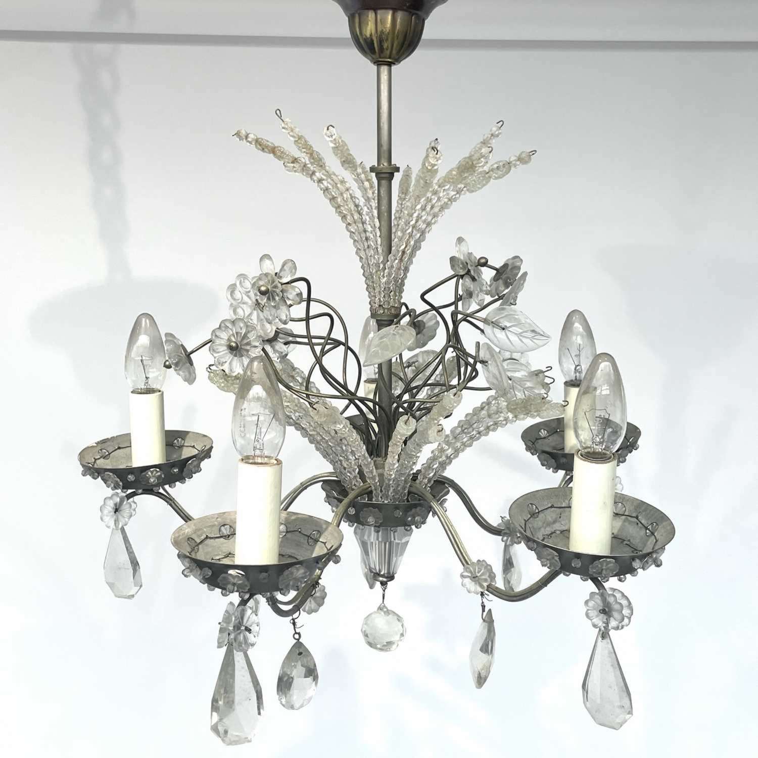 A French Glass Bagues chandelier