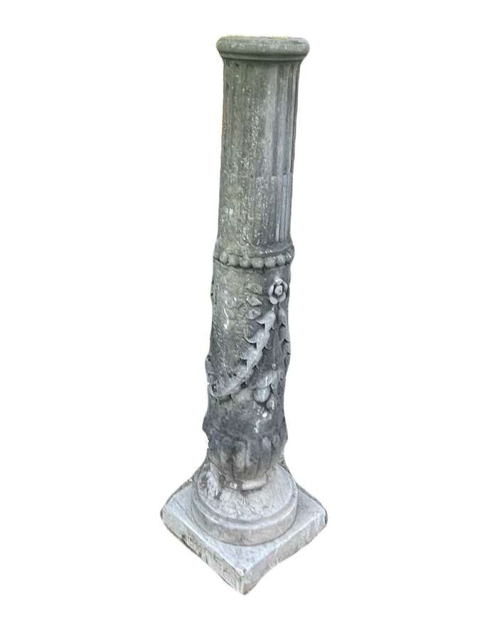 A fine White marble carved stone column