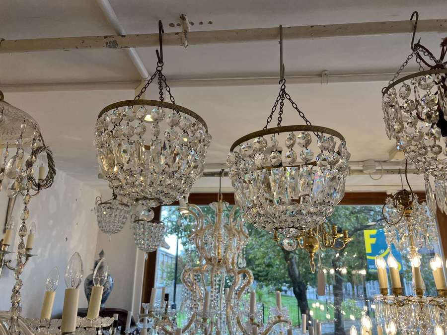 A pair of small, Regency chandeliers