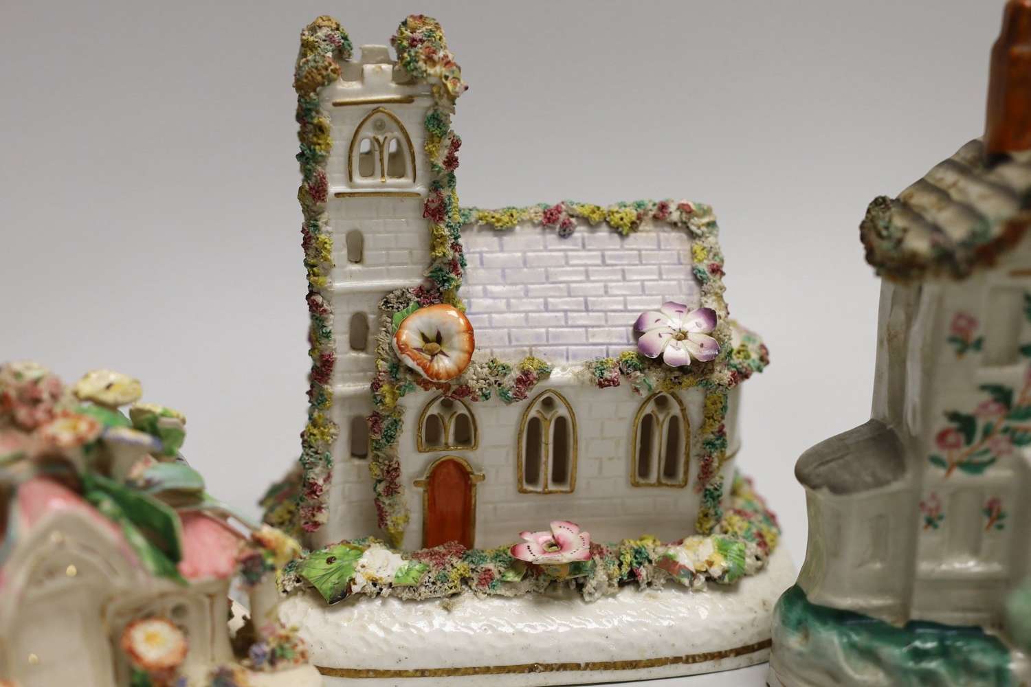 Staffordshire porcelain of a Church