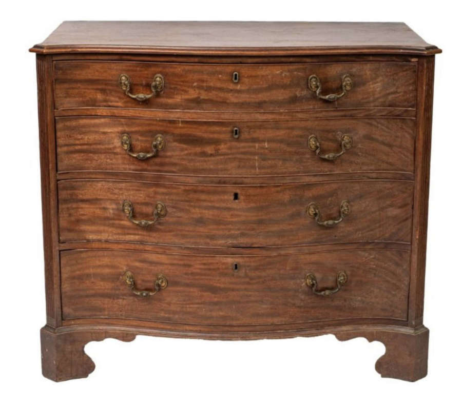 A George III mahogany serpentine-front chest of drawers