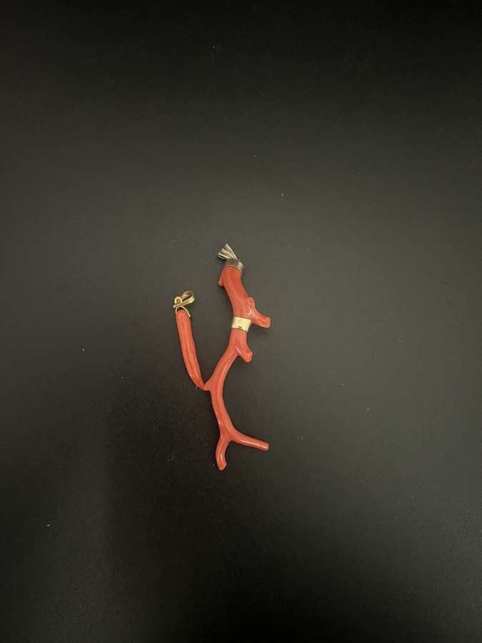 Coral necklace charm